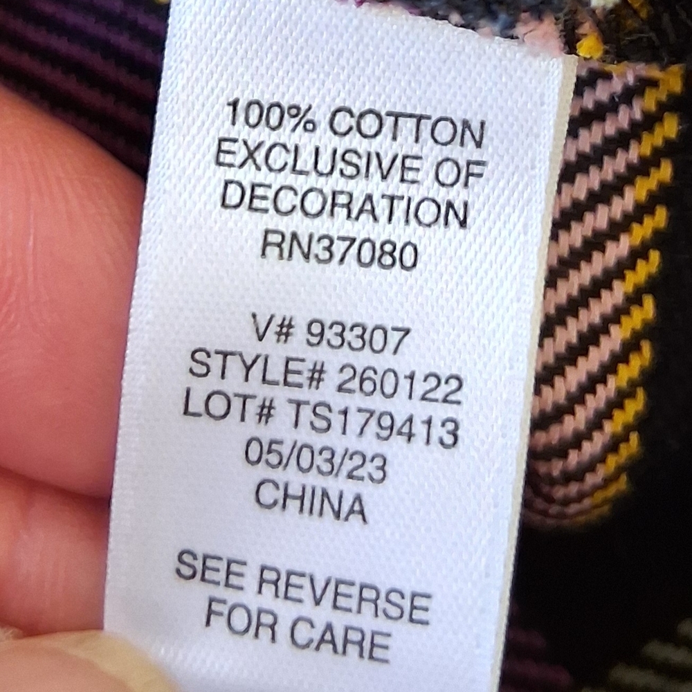 Cato Purple&Black Plaid Button Down Flanel With Front & Side Pockets 100% Cotton - Picture 4 of 15